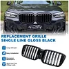 BILLDIO G01 G02 Grill - Black Kidney Grille Compatible With 2022-IN BMW X3 G01 X4 G02 ABS Single Slat Gloss Black Grille
