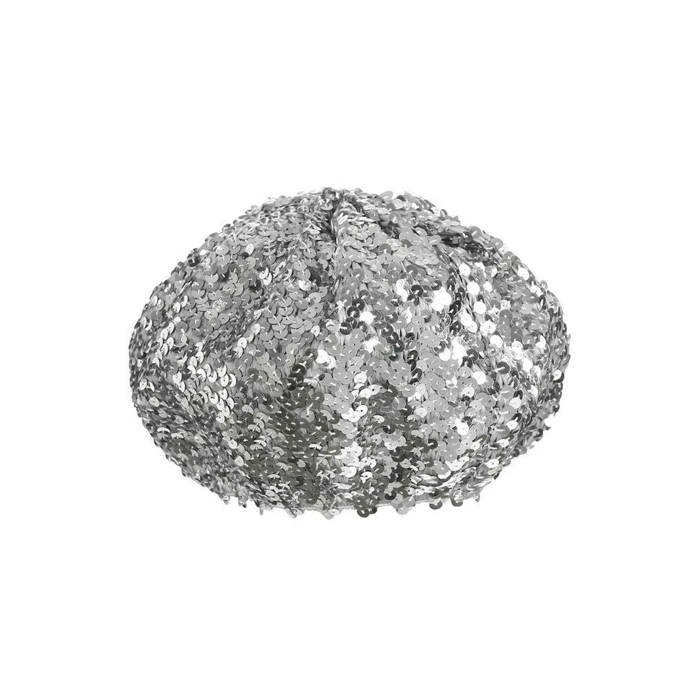 Women Glitter Beanie Cap Stretch Sequins Shining Beret Hat Party Club Dance Cap Chic Black Silver Red Gold Pink Sequin Beret Hat