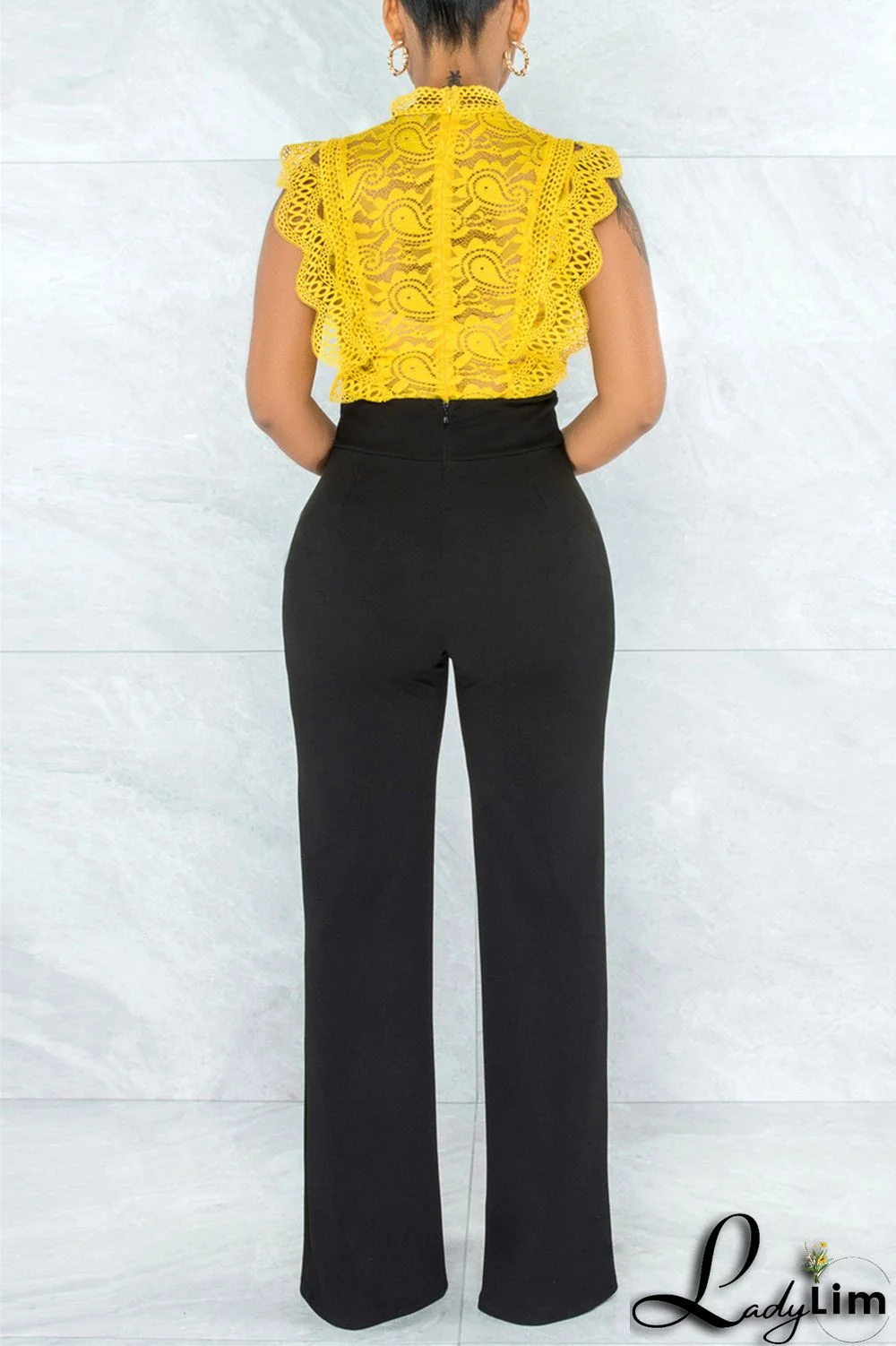 White Fashion Casual Solid Basic Regular High Waist Trousers