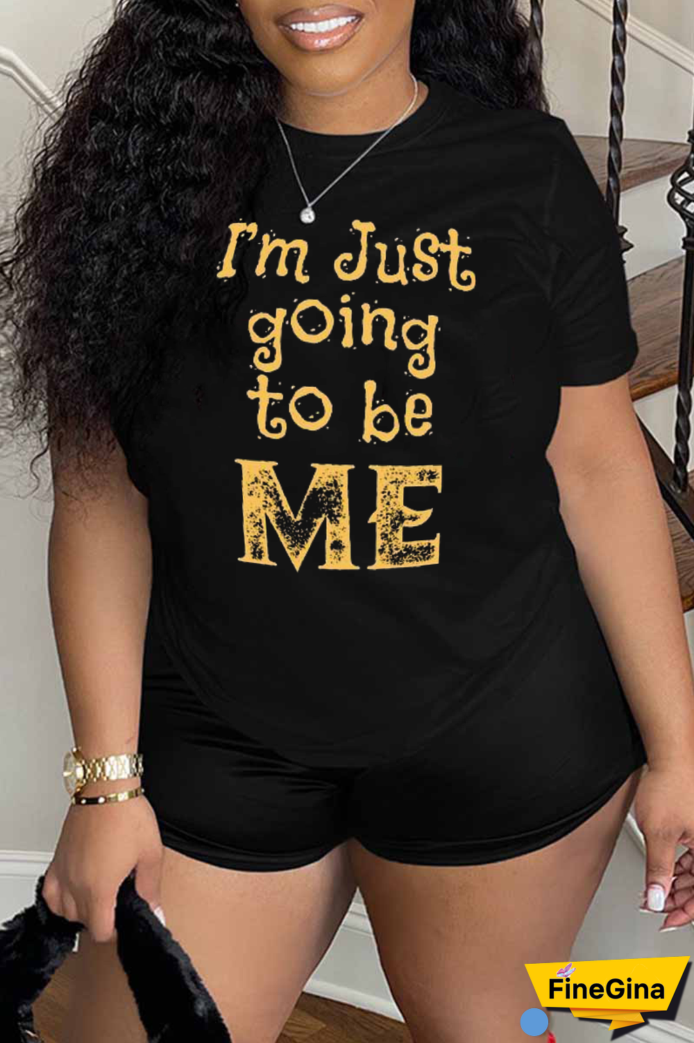 Black Casual Daily Print Patchwork Letter O Neck T-Shirts