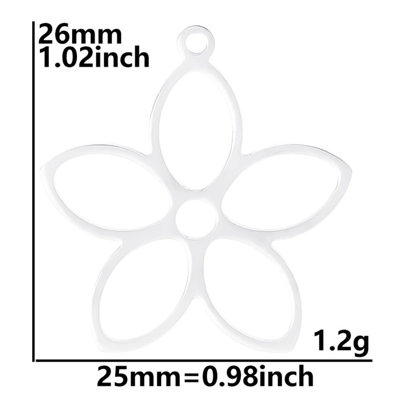 304 Stainless Steel Minimalist Plating Flower Pendant Necklace
