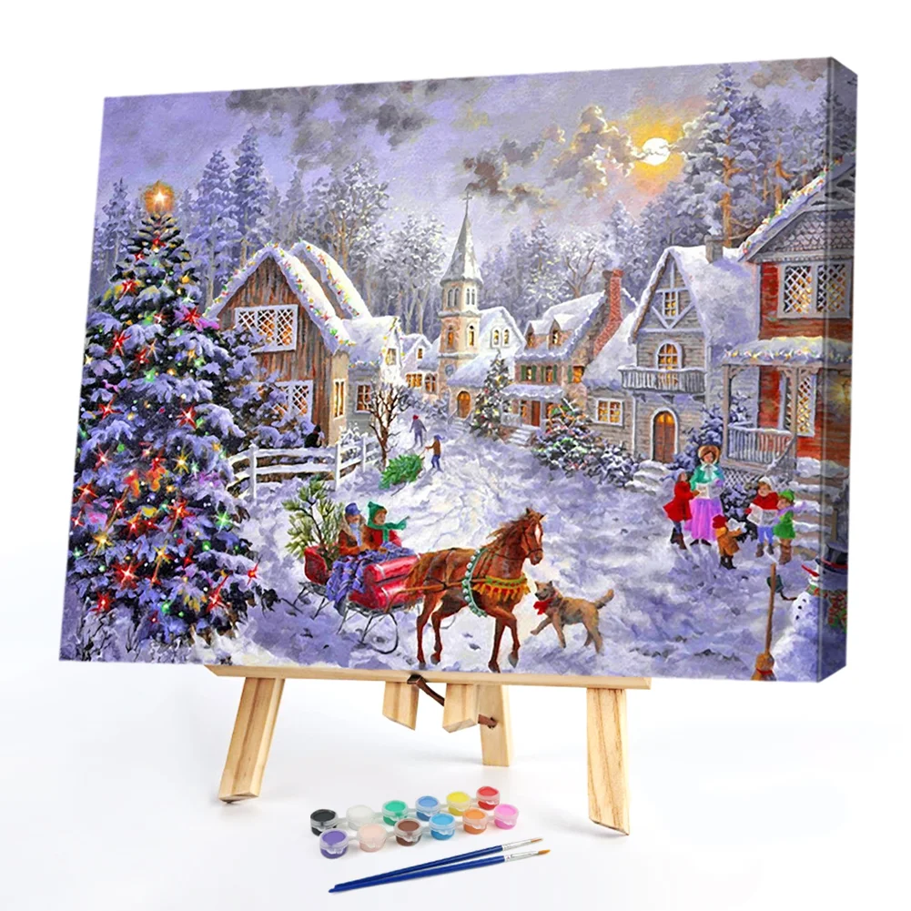 Christmas Tree in Snow - Paint By Numbers(40*50CM)
