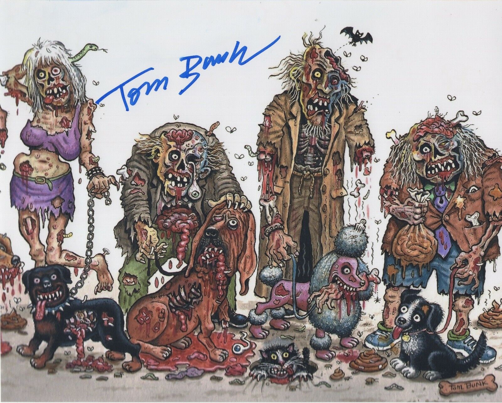 TOM BUNK SIGNED AUTOGRAPH CARTOON MAD MAGAZINE GARBAGE PAIL KIDS 8X10 Photo Poster painting #5