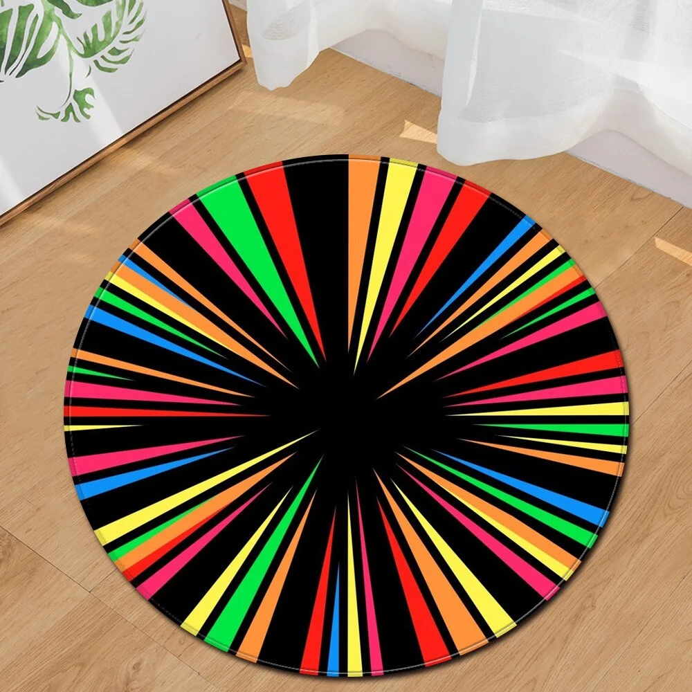 Modern Round Carpet Computer Chair cushion Kids Room Carpet 3D Printing Bedroom Floor Bedside Mat Living Room  Decoration Rug