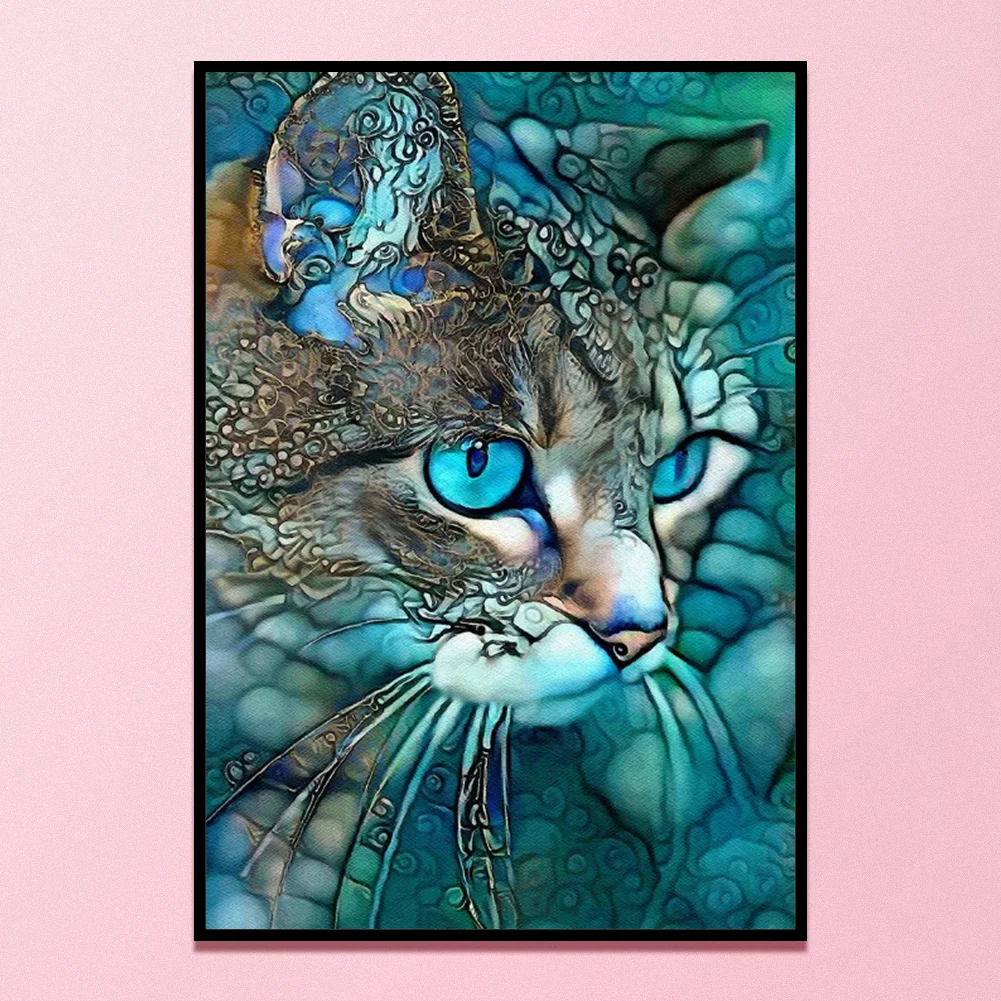 11CT Full Stamped Cross Stitch - Cat(Canvas|36*50CM)