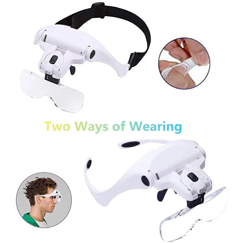 Glasses Type Reading Magnifier With Light