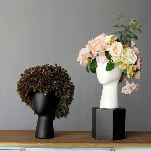 Head Shaped Flower Vase