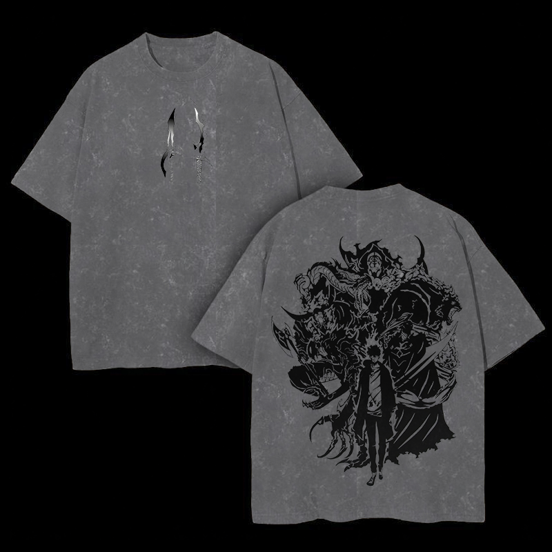 Solo Leveling Shadow Army Printed Unisex Washed T-Shirt