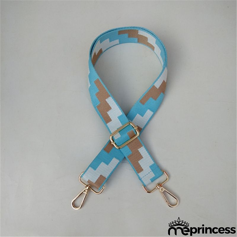 Women Fashion Color Block Adjustable Decompression Replacement Long Strap Bag Accessories