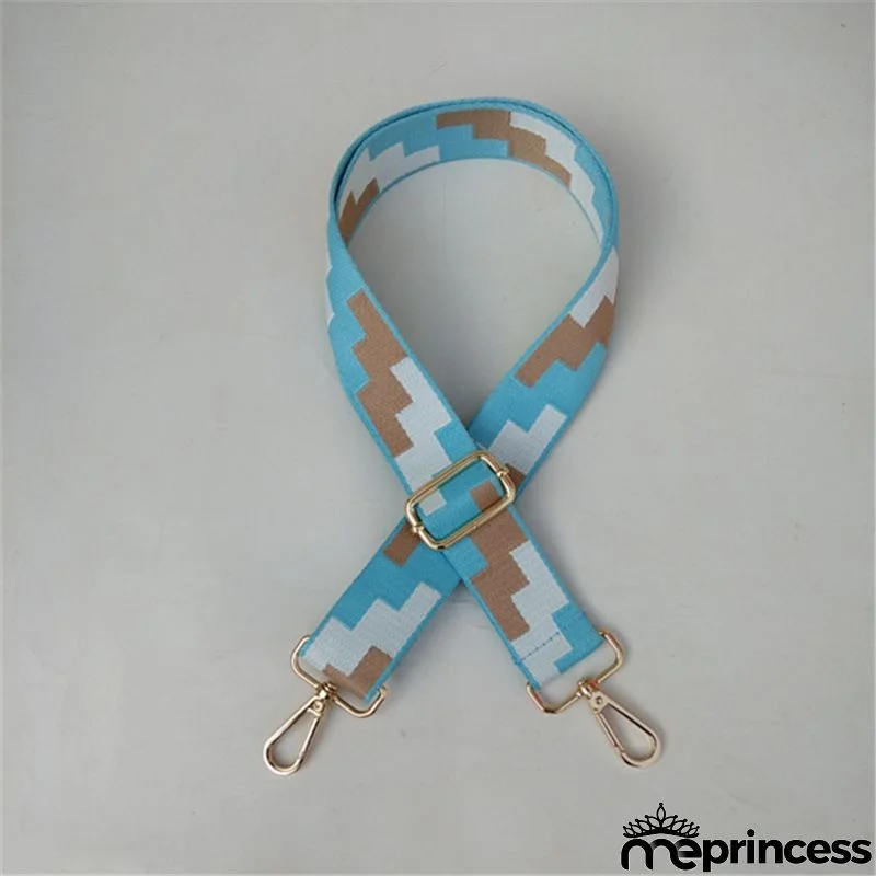 Women Fashion Color Block Adjustable Decompression Replacement Long Strap Bag Accessories