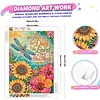 Dragonfly Sunflower Verse Diamond Painting Kits for Adults Beginners 30x40cm