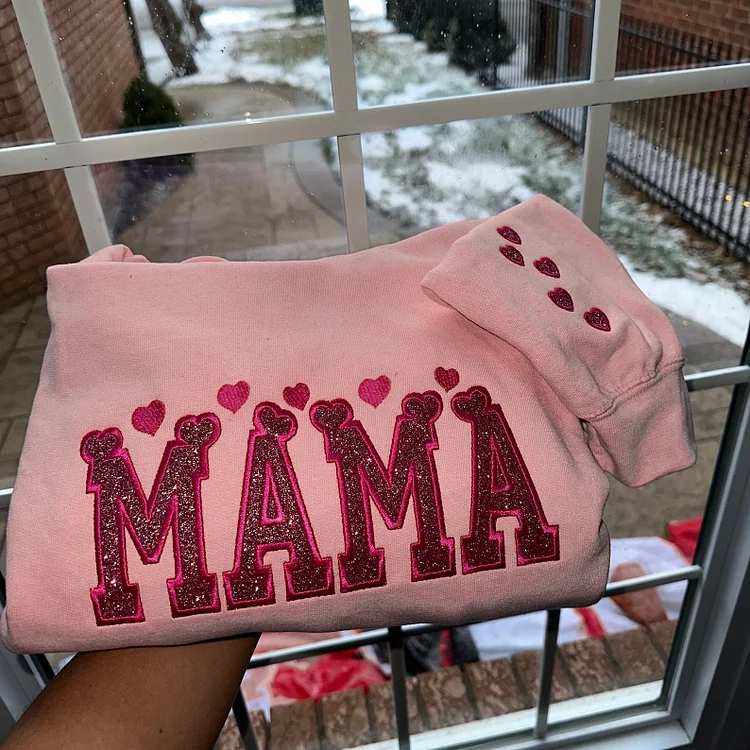Custom Embroidered Mama Applique Sweatshirt