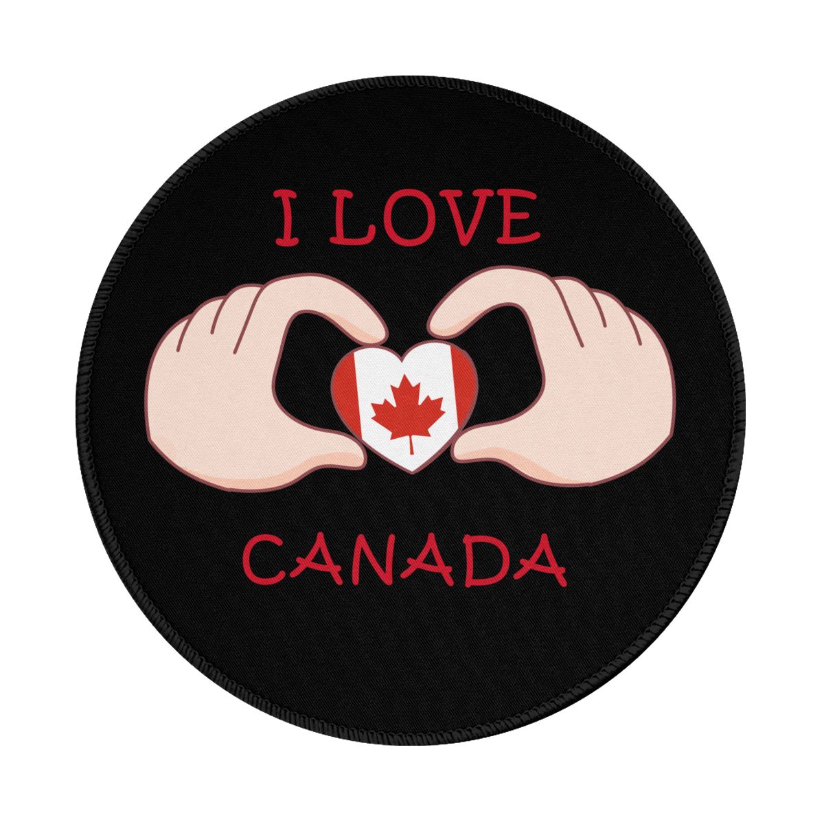 I Love Canada Non-Slip Rubber Round Mouse Pad