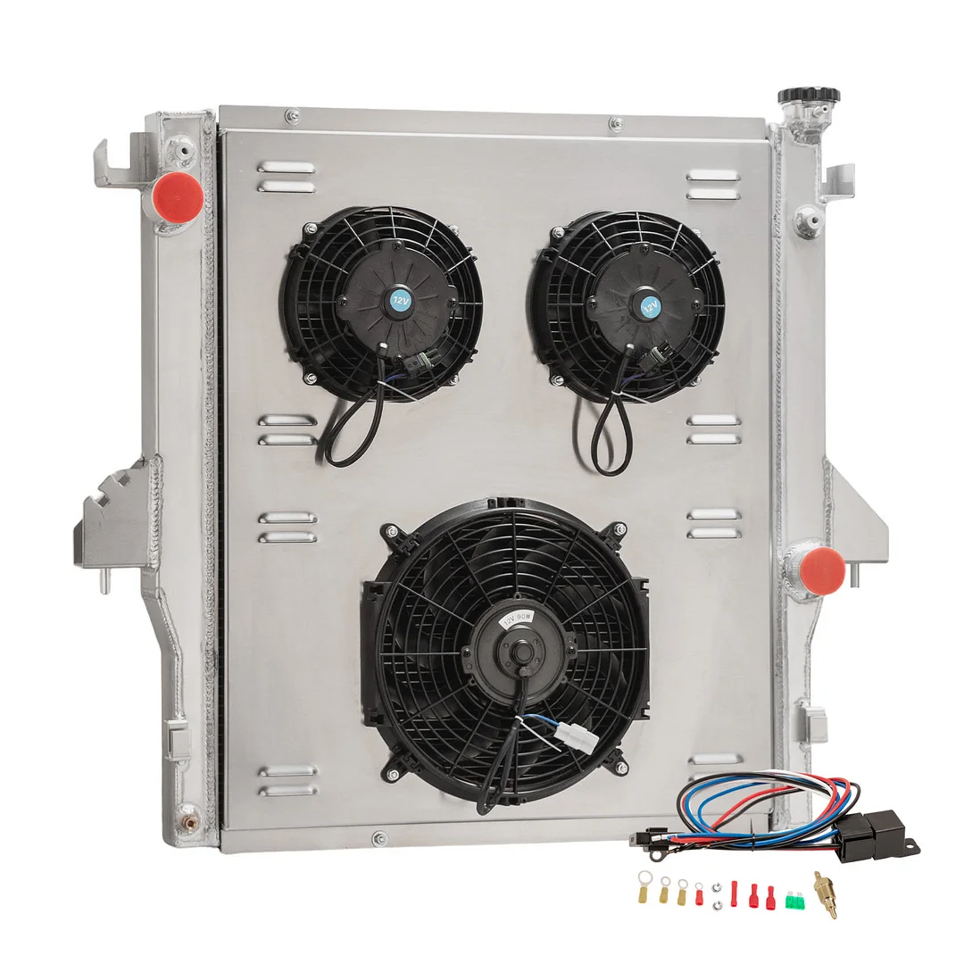 AlloyWorks 2 Row Radiator with Shroud Fan For 04-06 Dodge Ram 1500 SRT ...