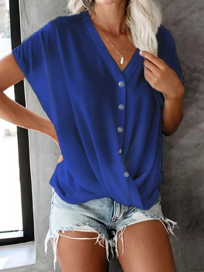 Casual Fashion Plain Blouse & Shirts