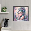 (40*40cm)Butterfly Girl - Round Partial AB Drill Diamond Painting
