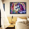>SALE<Full Embroidery Cotton Thread 11CT Print Stain Glass Unicorn Cross Stitch60x45cm