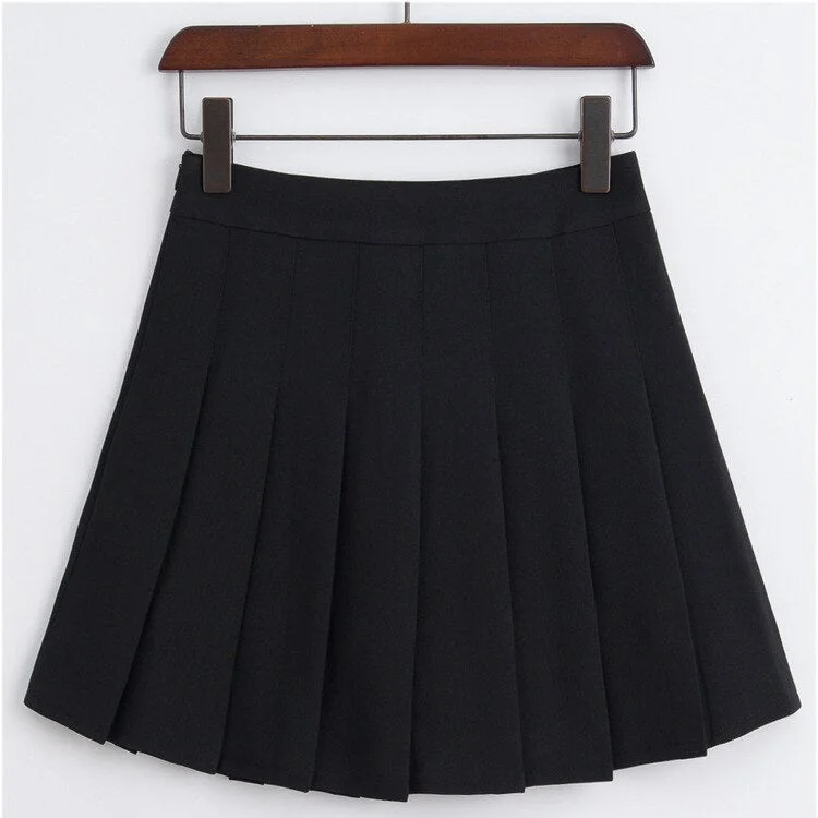 2018 New Spring high waist ball pleated skirts Harajuku Denim Skirts solid a-line sailor skirt Plus Size Japanese school uniform