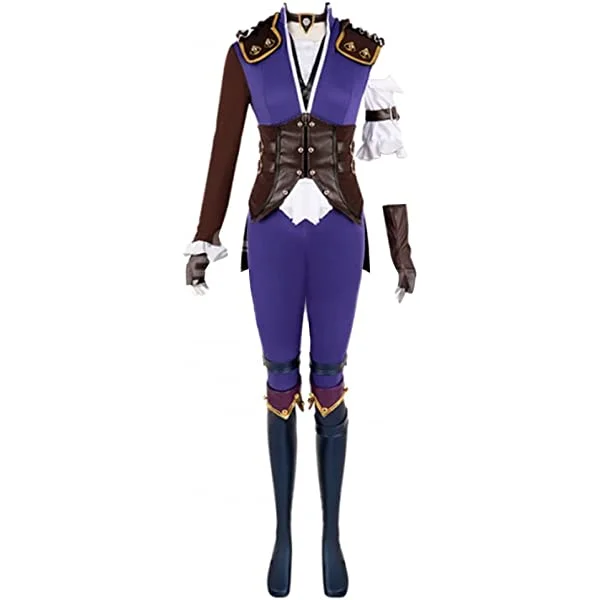 LOL Cosplay Women's Arcane Caitlyn Cosplay Costume Outfits Halloween Carnival Suit X-Small Style 2