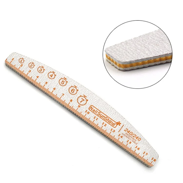 1Pc 80/100/150/180/240 Professional Half Moon Nail File Grinding Block File Nail Buffer Colorful Lime Manicure Pedicure DIY Tool-Nail Inspo