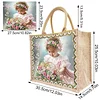 DIY Diamond Painting Girl Linen Waterproof Handbag Shopping Storage Bag Totes Kit