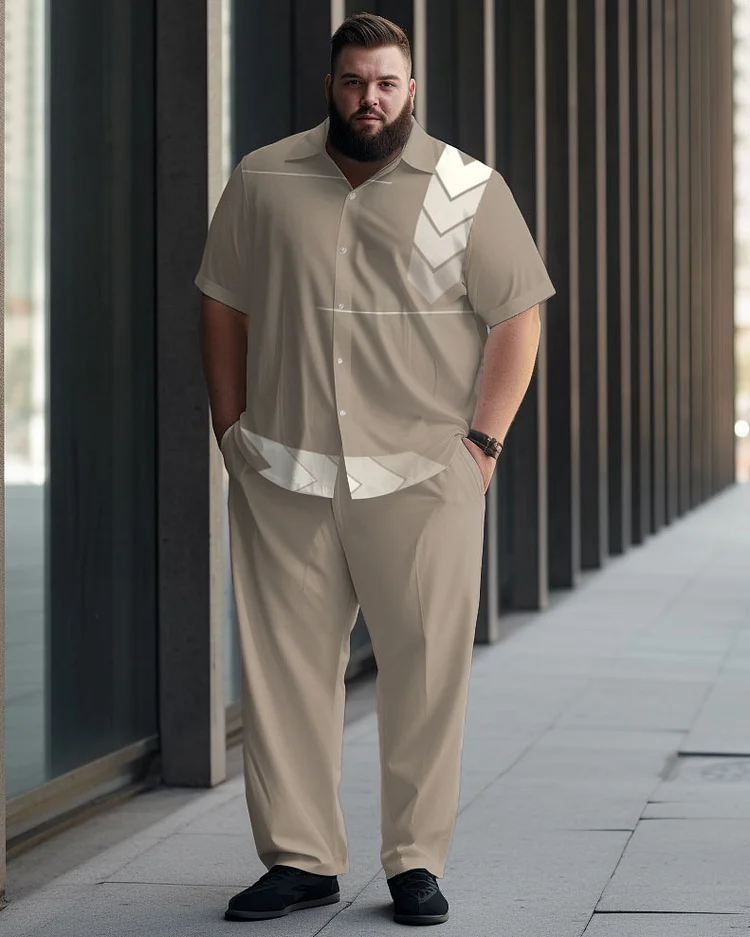 Men's Arrow Plus Size Gradient Short Sleeve Walking Suit