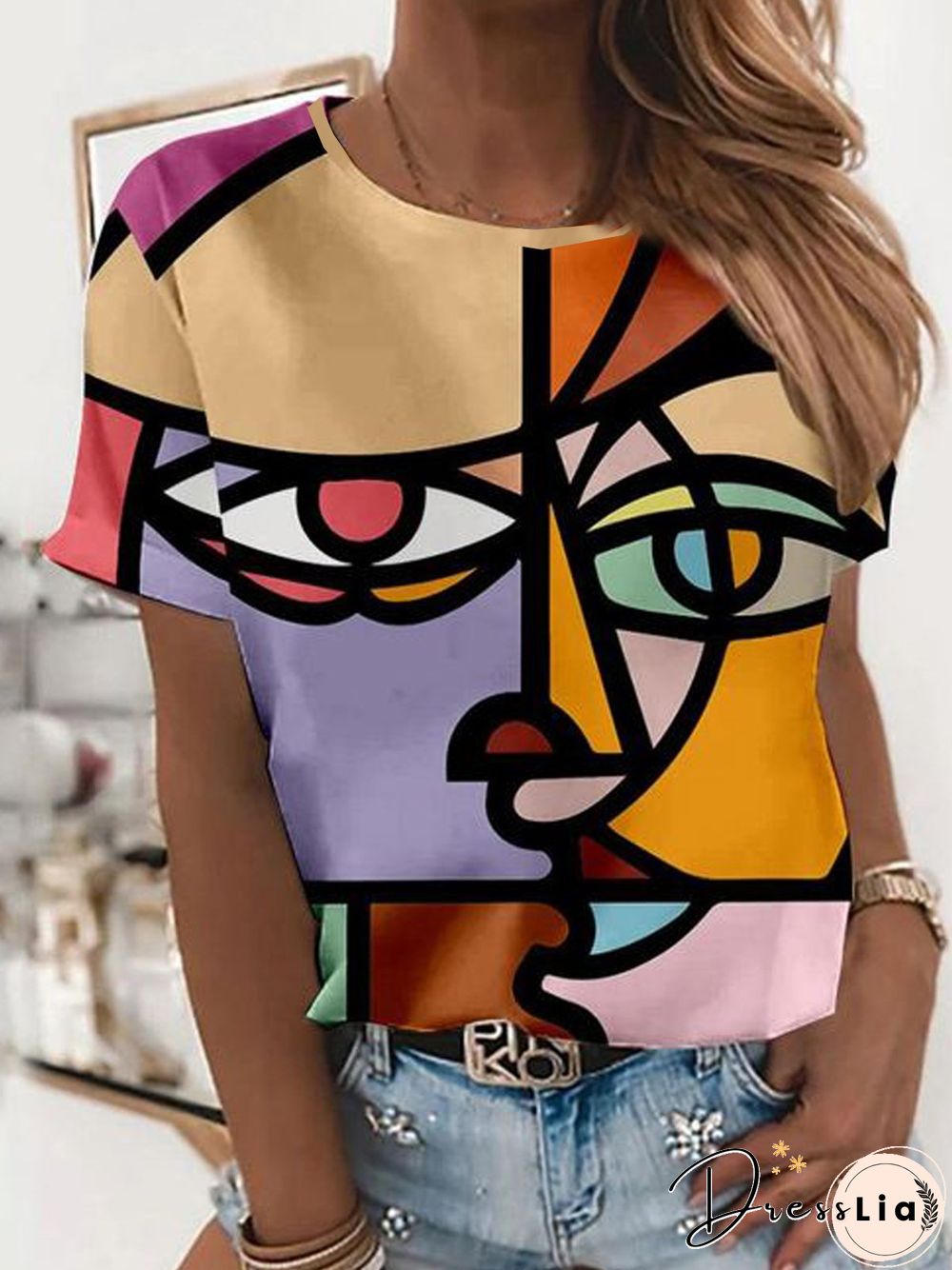 Crew Neck Casual Jersey T-Shirt