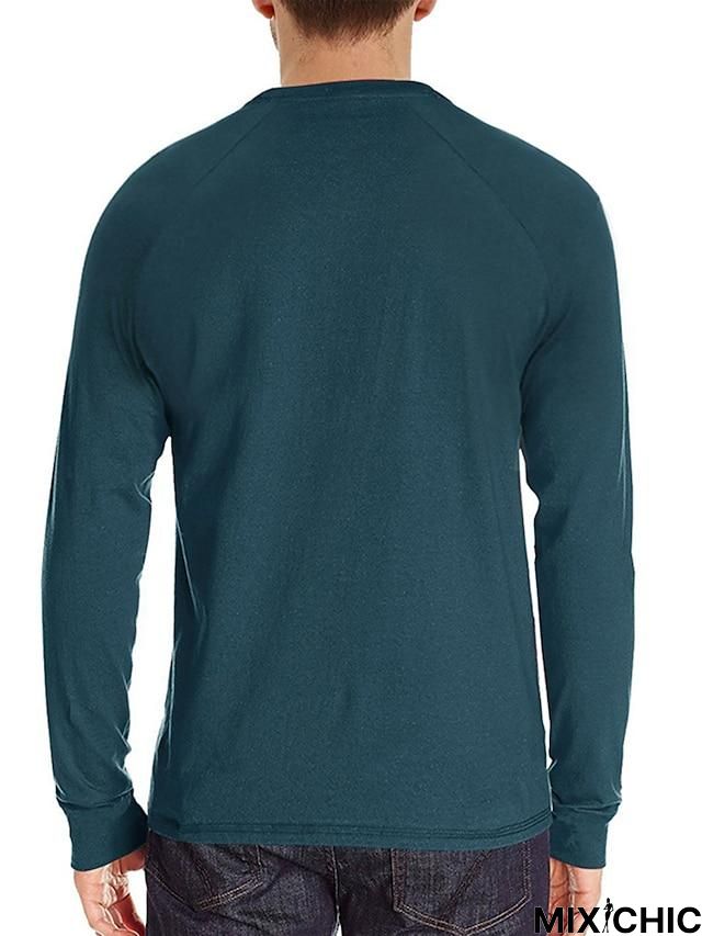 Men's Long Sleeve T-Shirt Solid Color Casual Top Basic Non-Printing Shirt Soft Touch Daily Wear