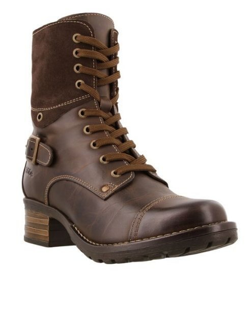 Leather Martin Boots Women 2020 New Round Toe Boots Women Thick Heel Lace Up Women's Mid-cut Boots Botas De Mujer