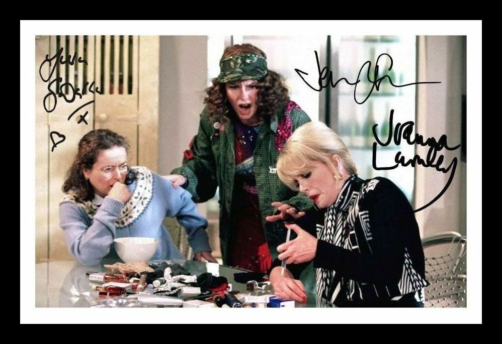 Joanna Lumley & Saunders & Sawalha - Absolutely Fabulous Signed & Framed Photo Poster painting