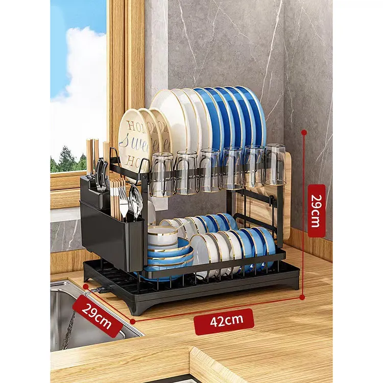 🔥 40% Rabatt! 2-st&ouml;ckiger Geschirrtrockner mit Abtropffl&auml;che 🧽