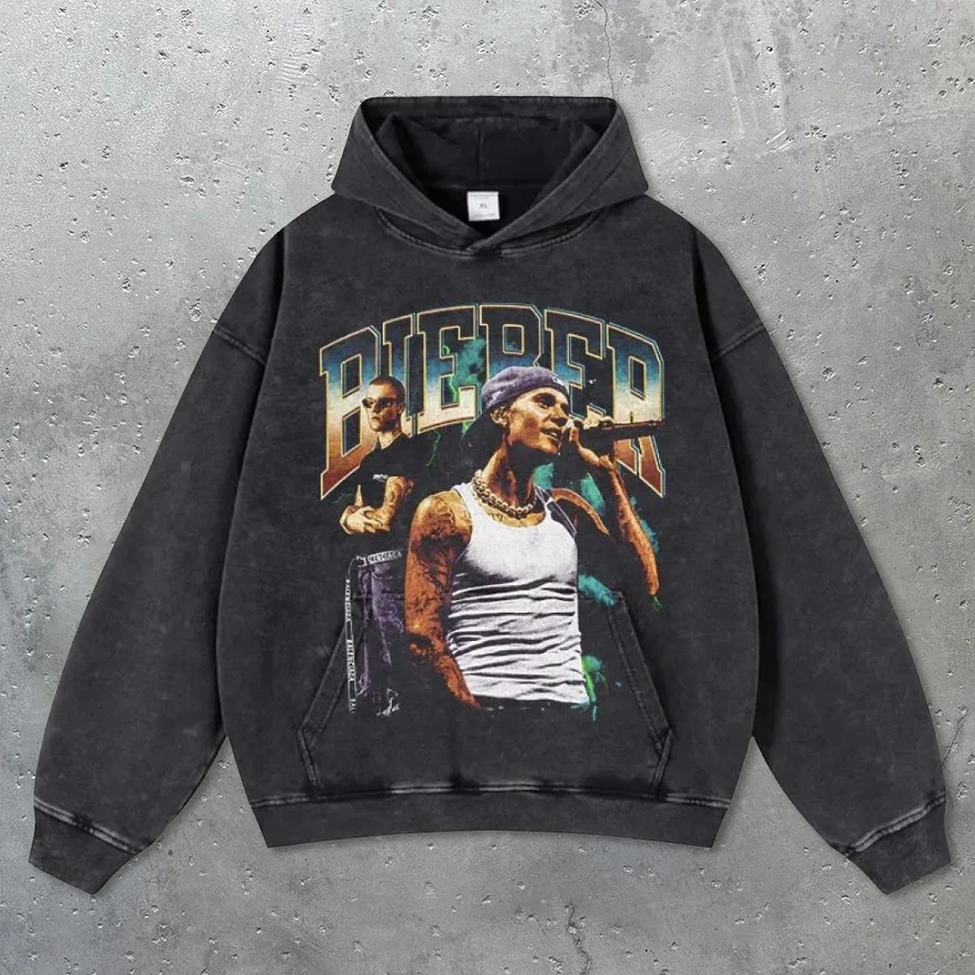 Retro hip-hop trendy casual hoodie