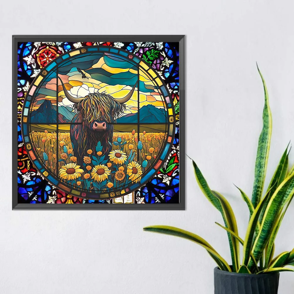 Diamond Painting - Full Round Drill - Stained Glass Yak(30*30cm)