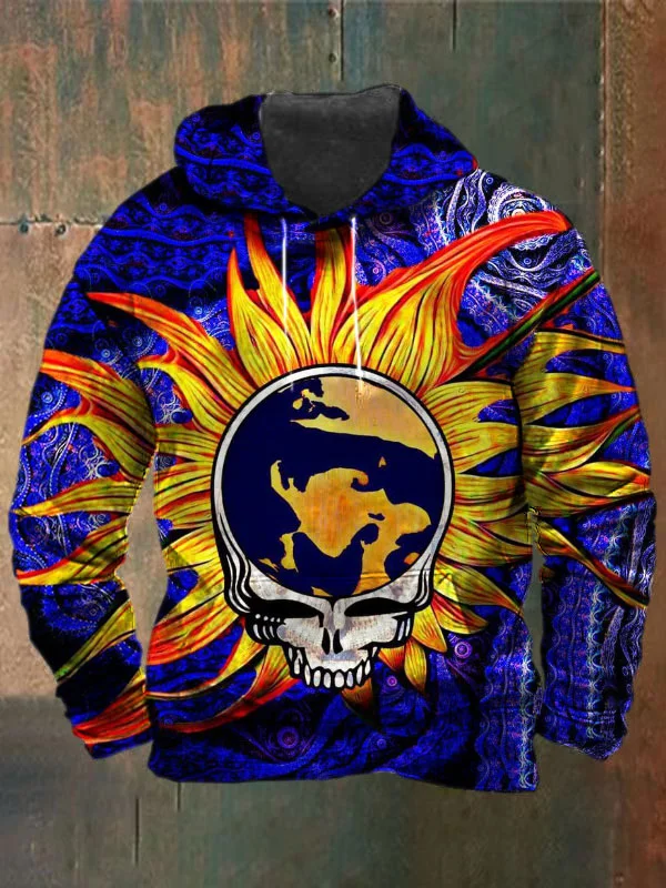 Unisex Skull Print Heavyweight Hoodies