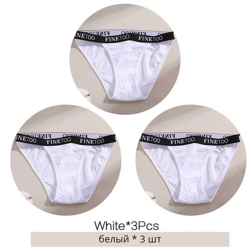 FINETOO M-XL Low Waist Underpants Women Letter Cotton Panties Soft Underwear Female Lingerie Ladies Briefs Girls Fashion Panty
