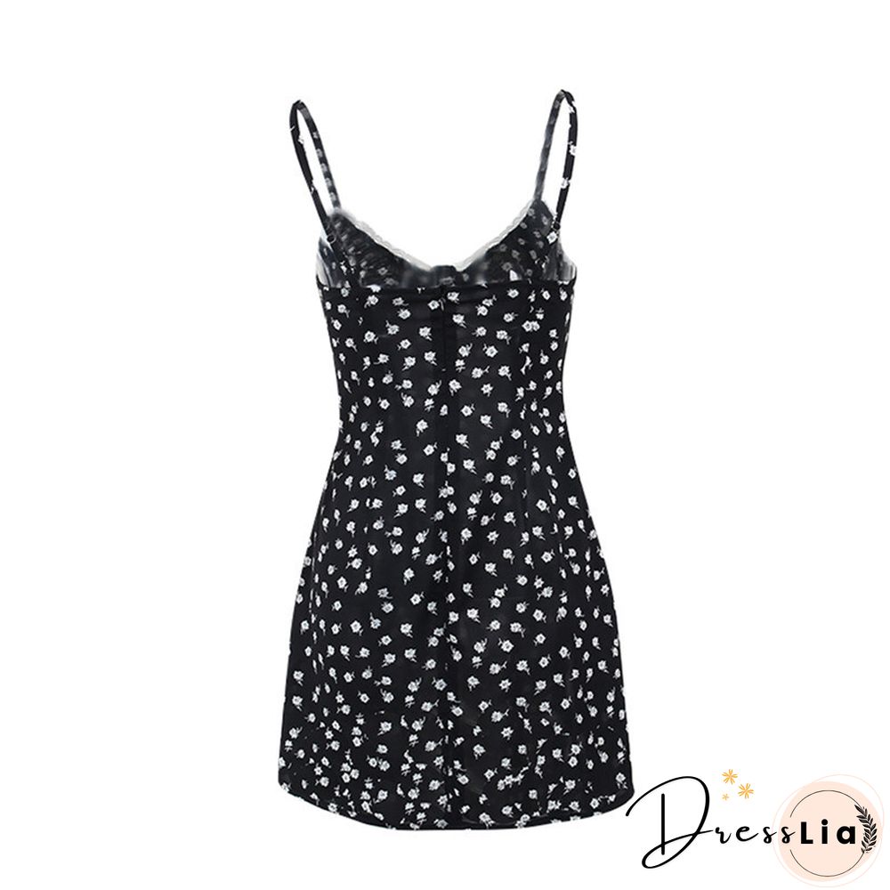 Brand New Women Party Lace Flower Backless Mini Dress Summer Sexy Sling SpaghettiStraps Deep V Neck Wedding Club Vestidos