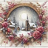 Christmas Cottage-11CT Stamped Cross Stitch 40*40cm/15.75*15.75in tapestrymarket