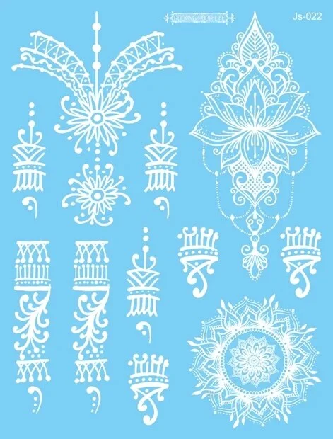 Sdrawing Creative Fake Temporary Tattoo Snowflake Star Moon Flower Butterfly Body Art Beauty Face Tattoo Makeup Sticker for Women