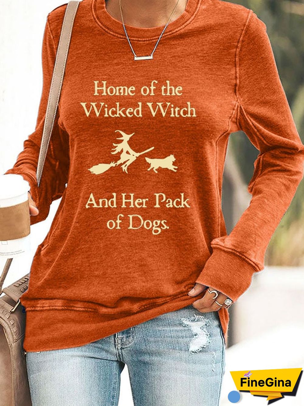 Home Of The Wicked Witch And Her Pack Of Dogs Print Sweatshirt