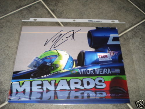 Vitor Meira Indy Formula Racing Auto Signed 8x10 Photo Poster painting