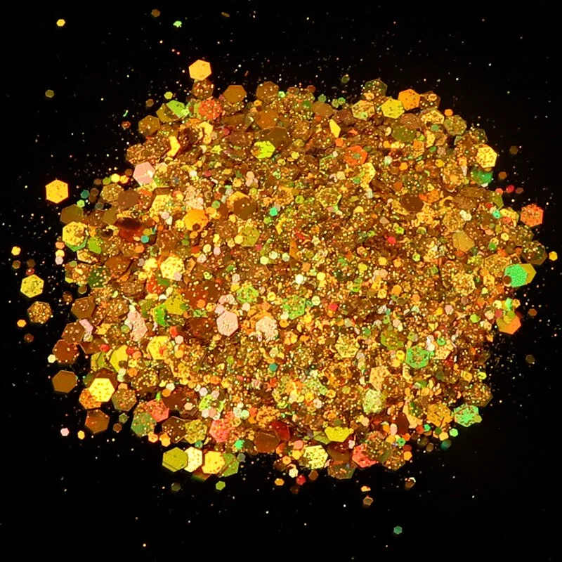 50G Big Bag Nail Sequins Big Hexagon Hybrid Laser Nail Sequin Glitter Nail DIY Decoration Nail Salon Supplies Tools