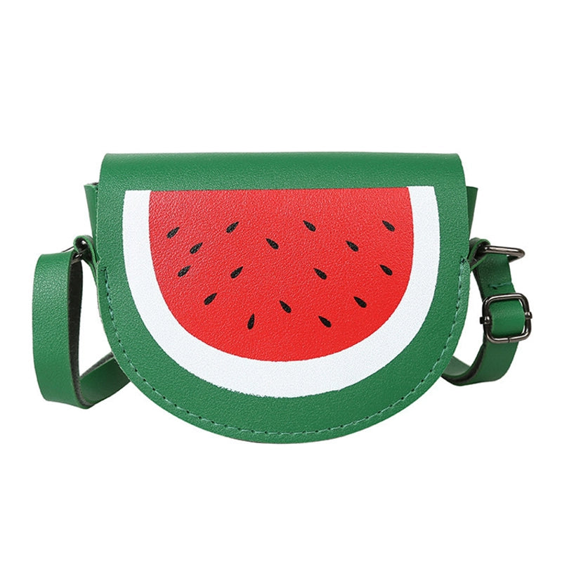 Kid’S Pu Leather Animal Cartoon Character Fruit Cute Semicircle Zipper Crossbody Bag