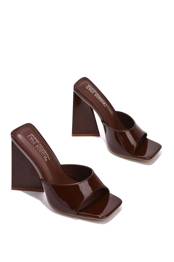 Women's Mule Sandals Chunky Block Heel Square Open Toe Heeled High Heel Mule Sandals Marty By Cape Robbin