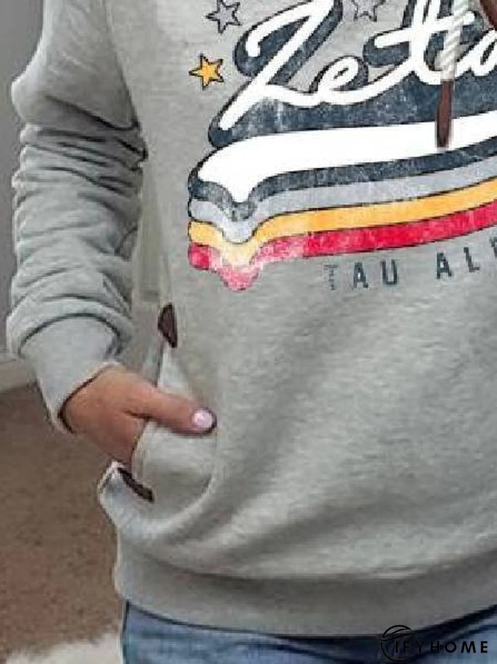 Gray Shift Casual Cotton Sweatshirts | IFYHOME