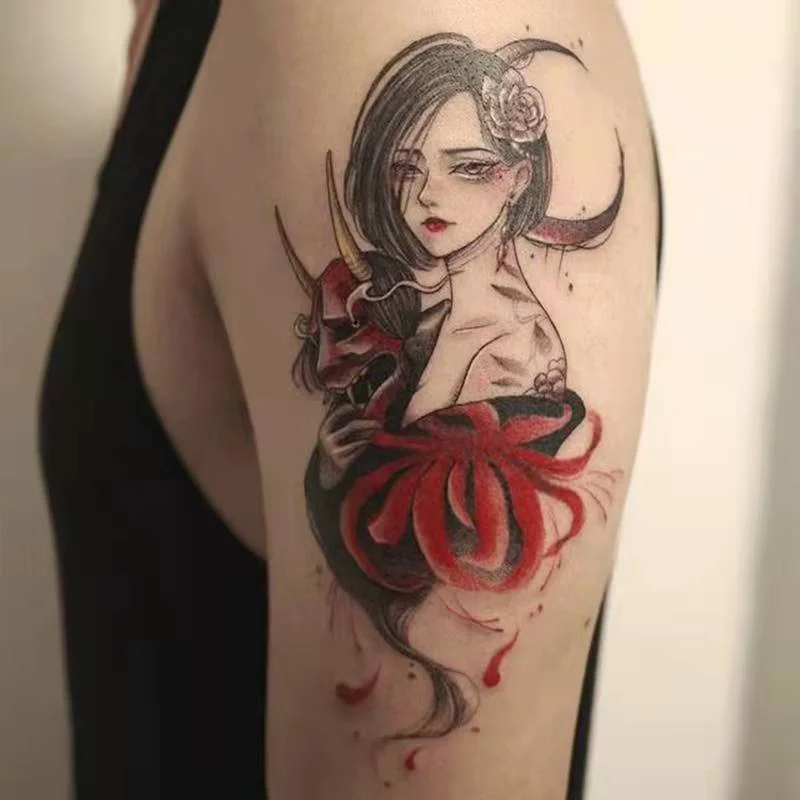 Sdrawing Anime Tattoo Sticker Waterproof for Men Women Body Art Personality Cool Butterfly Fake Tattoo Arm Thigh Pattern Temporary Tattoo