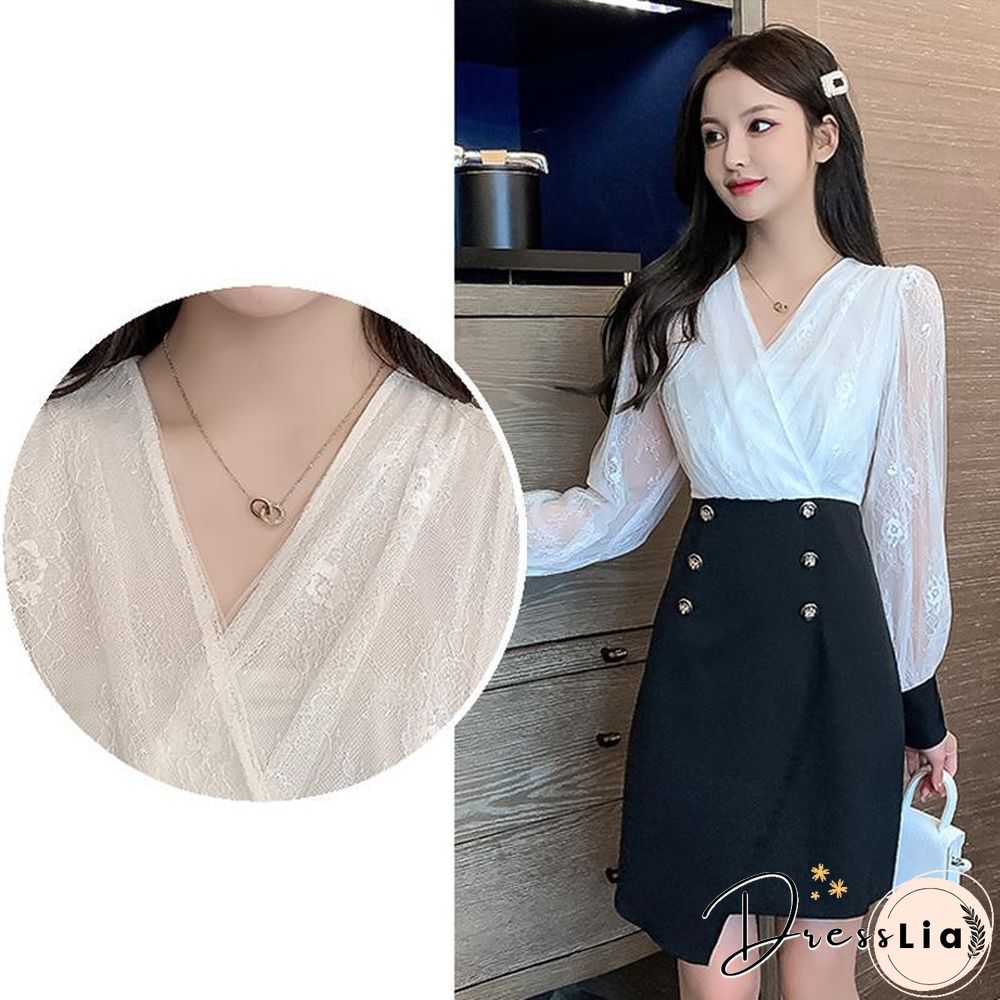 Lace Mesh Blouse+Chic Skirt P12981