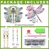 2Pcs Diamond Painting Sun Catcher Crystal Painting Ornaments (Flower Dragonfly)
