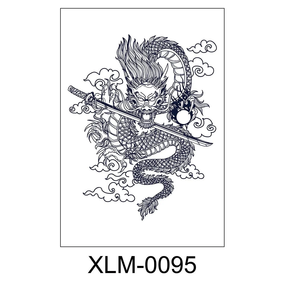 Semi-permanent waterproof sweat plant lasting big picture tattoo flower arm non-reflective herbal juice tattoo sticker