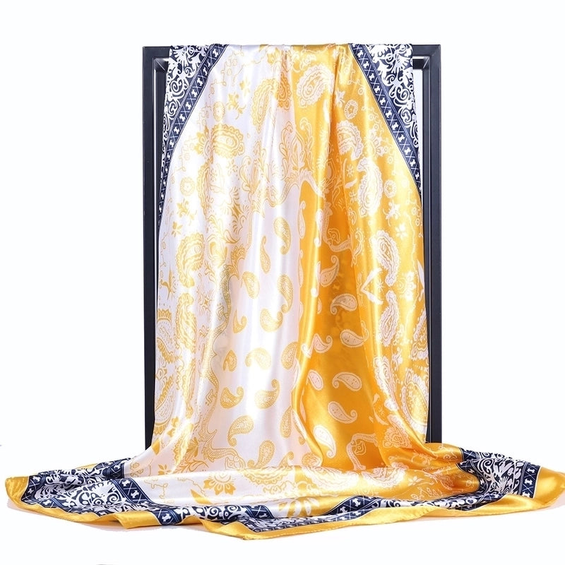 Women’s Minimalist Flower Satin Printing Scarves & Gloves