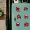 6Pcs Diamond Painting Acrylic Curly-Haired Girl Fridge Magnet for DIY Art Crafts